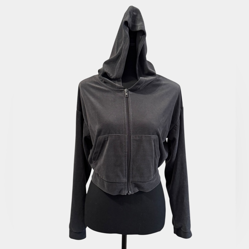 Women's Blink Charcoal Cropped Zip-Up Hoodie size S